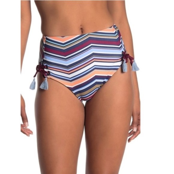 Mossimo Printed High Waist Lace-Up Bikini Bottom - Picture 1 of 8